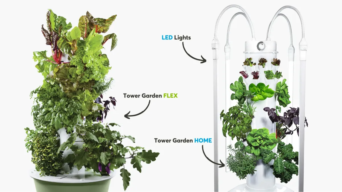 Tower garden options, home and flex